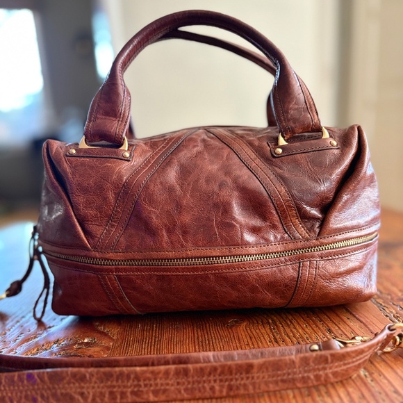 Kooba Hadley Brown Satchel Purse Y2K - Picture 2 of 16